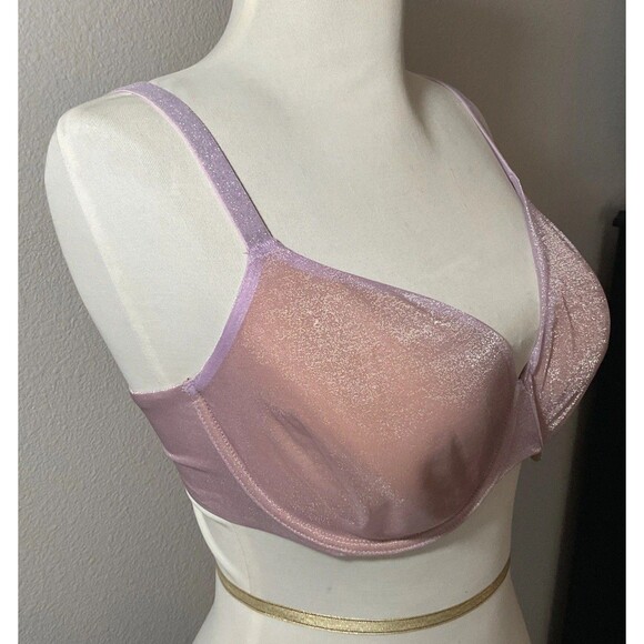 Victoria Secret 34DD Purple/ Pink Shimmery Sexy Wired Bra W/ Convertible Straps. - Picture 2 of 7
